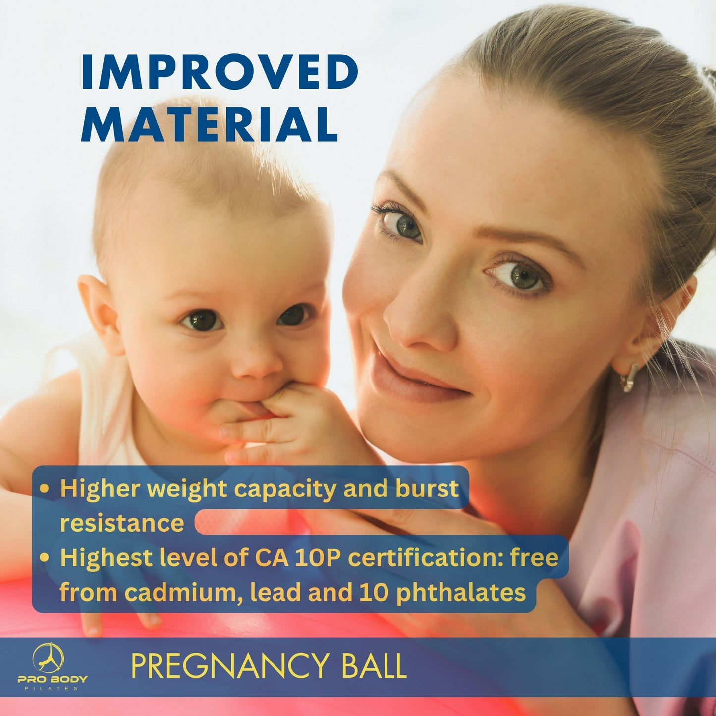 Pregnancy Ball for Maternity, Labor and Birth. Includes Pregnancy Guide. (Mist)