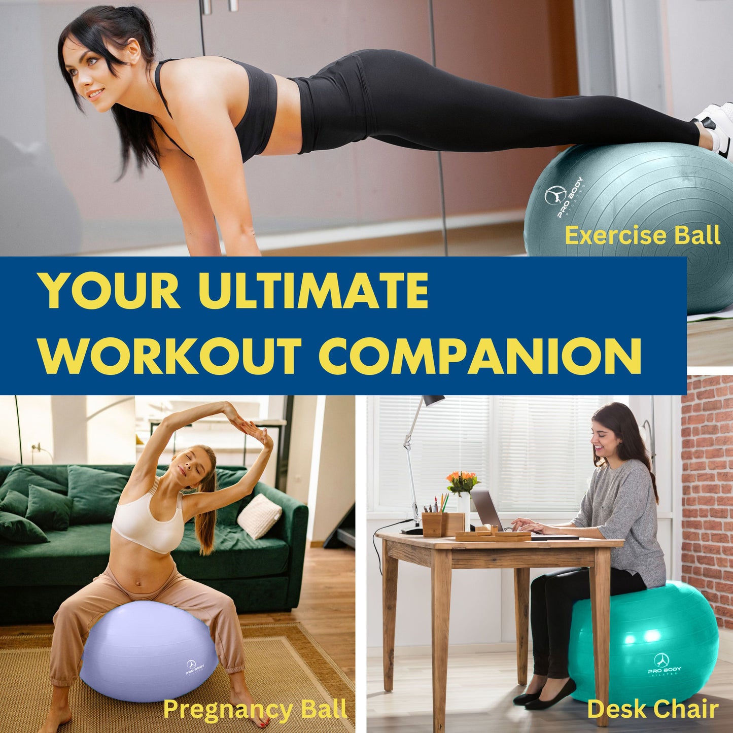 Pregnancy Ball for Maternity, Labor and Birth. Includes Pregnancy Guide. (Mist)