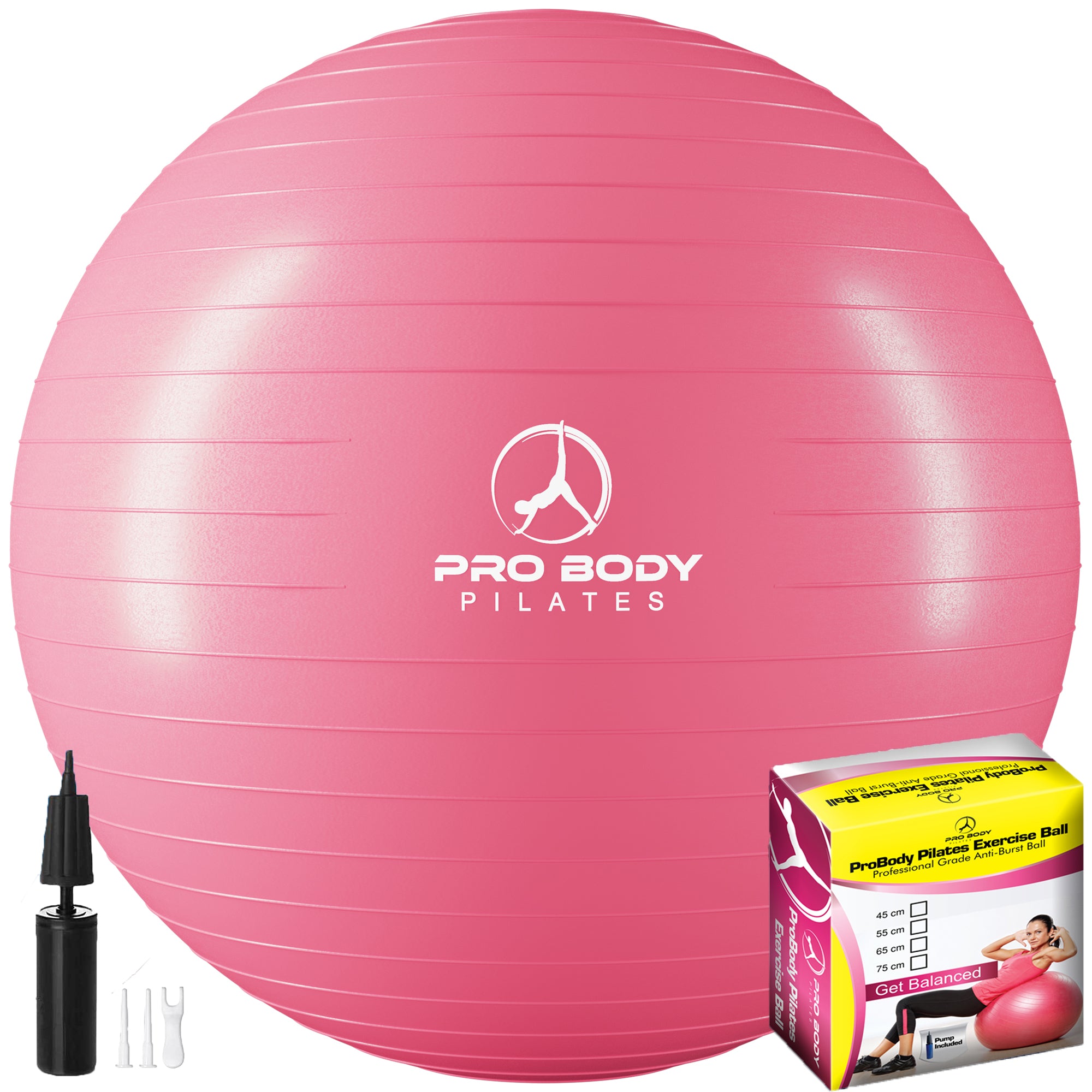 Yoga Ball for Pregnancy, Fitness, Balance, Workout at Home, Office and  Physical Therapy (Pink)