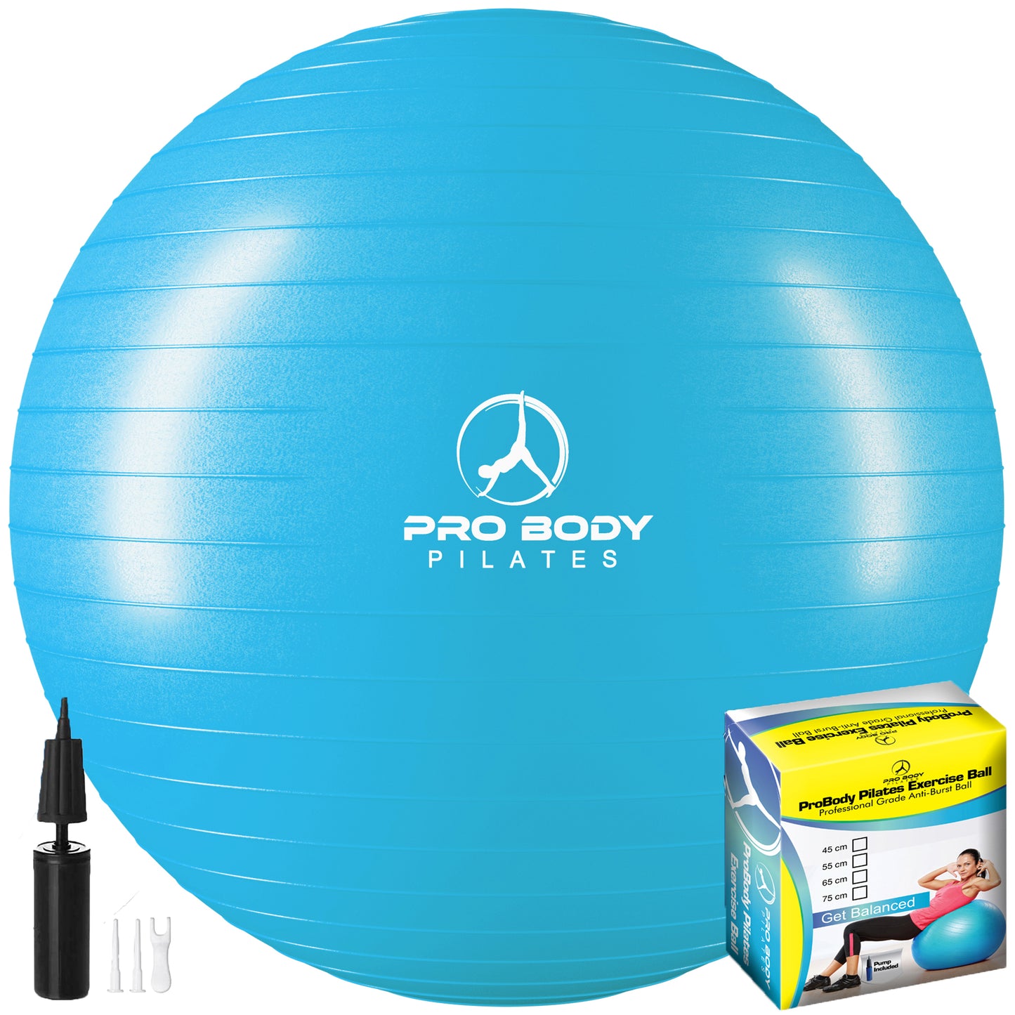 Yoga Ball for Pregnancy, Fitness, Balance, Workout at Home, Office and Physical Therapy (Teal)