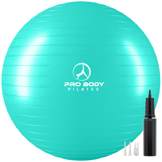 Yoga Ball for Pregnancy, Fitness, Balance, Workout at Home, Office and Physical Therapy (Turquoise)