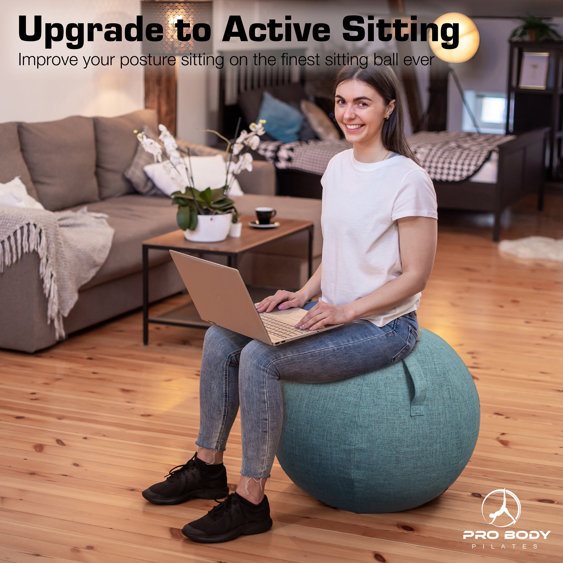 Chair Inflatable Ergonomic Active Seating Exercise Ball Chair with