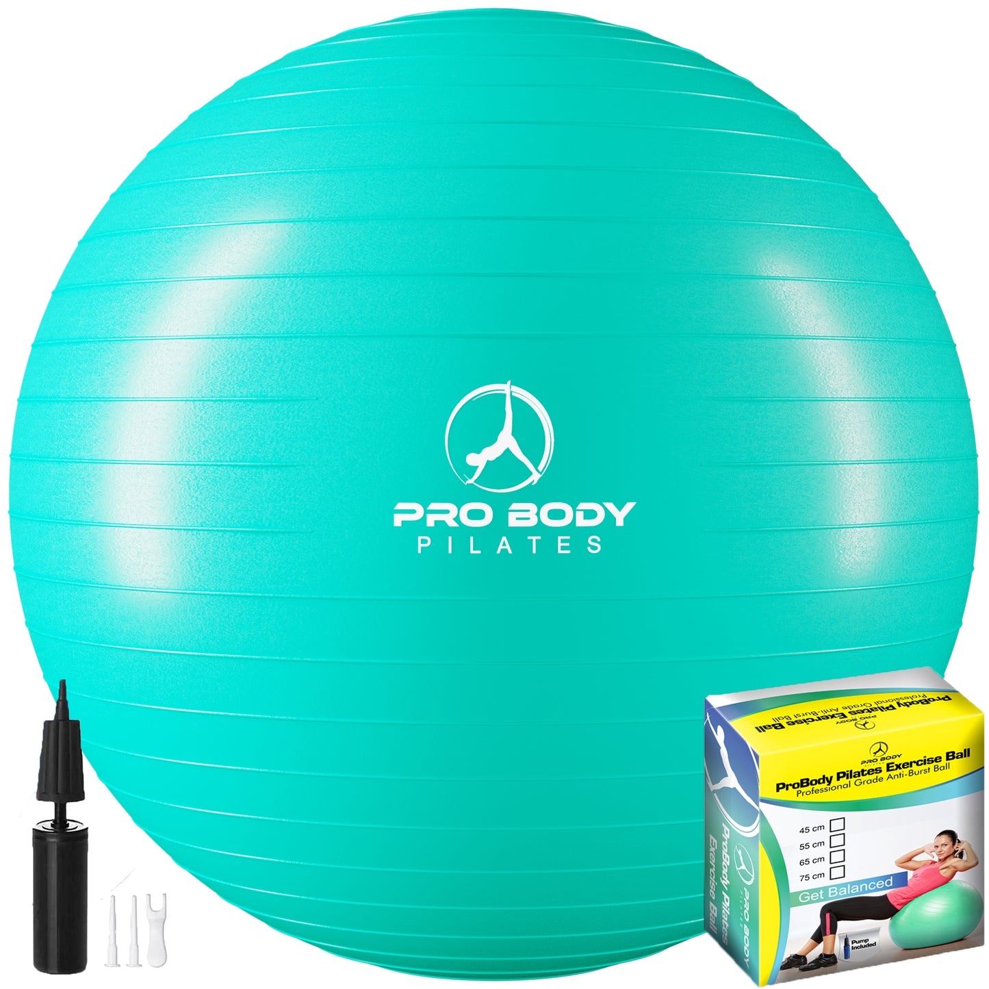 Yoga Ball for Pregnancy, Fitness, Balance, Workout at Home, Office and Physical Therapy (Aqua)