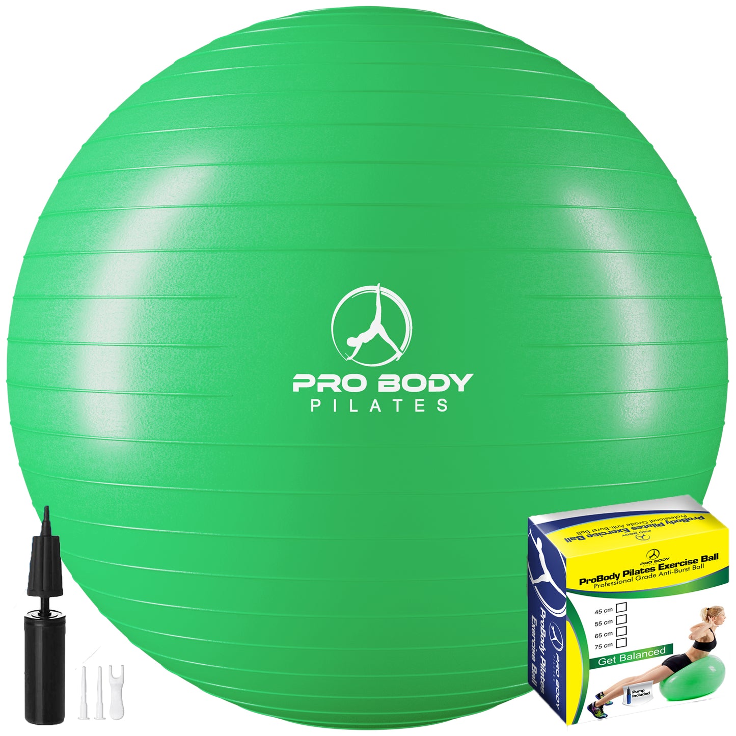 Yoga Ball for Pregnancy, Fitness, Balance, Workout at Home, Office and Physical Therapy (Green)