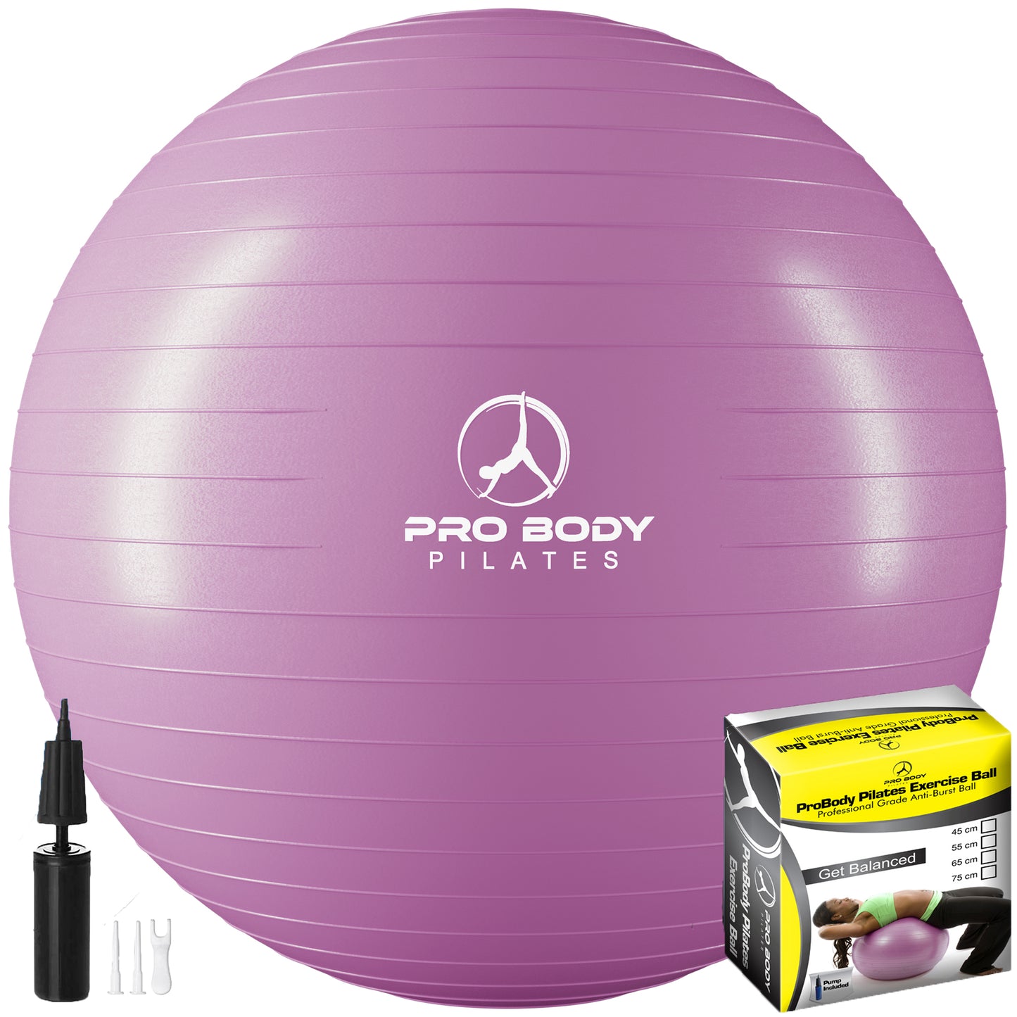 Yoga Ball for Pregnancy, Fitness, Balance, Workout at Home, Office and Physical Therapy (Purple)