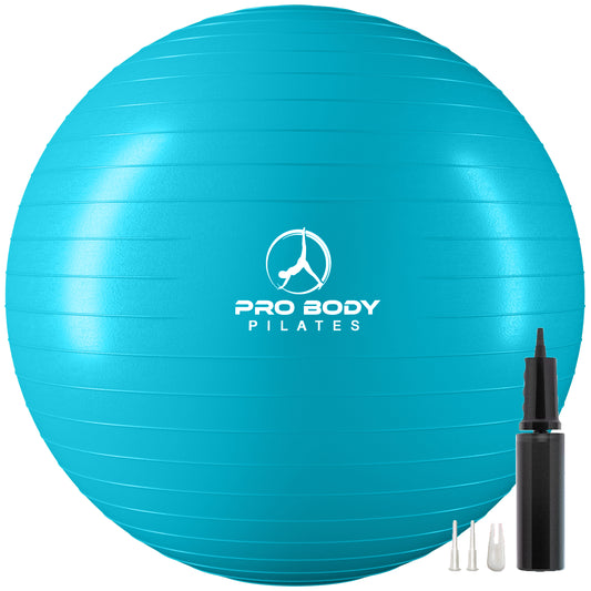 Yoga Ball for Pregnancy, Fitness, Balance, Workout at Home, Office and Physical Therapy (Sky)