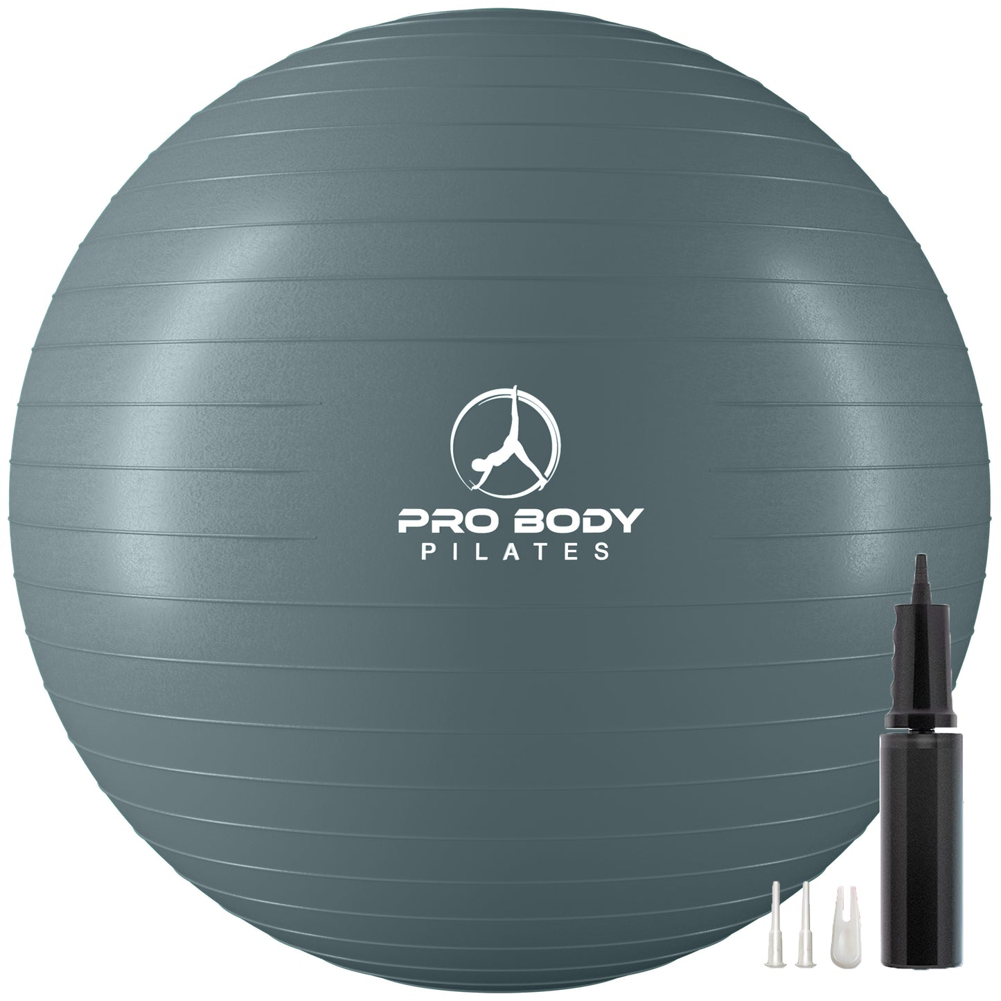 Yoga Ball for Pregnancy, Fitness, Balance, Workout at Home, Office and Physical Therapy (Slate)