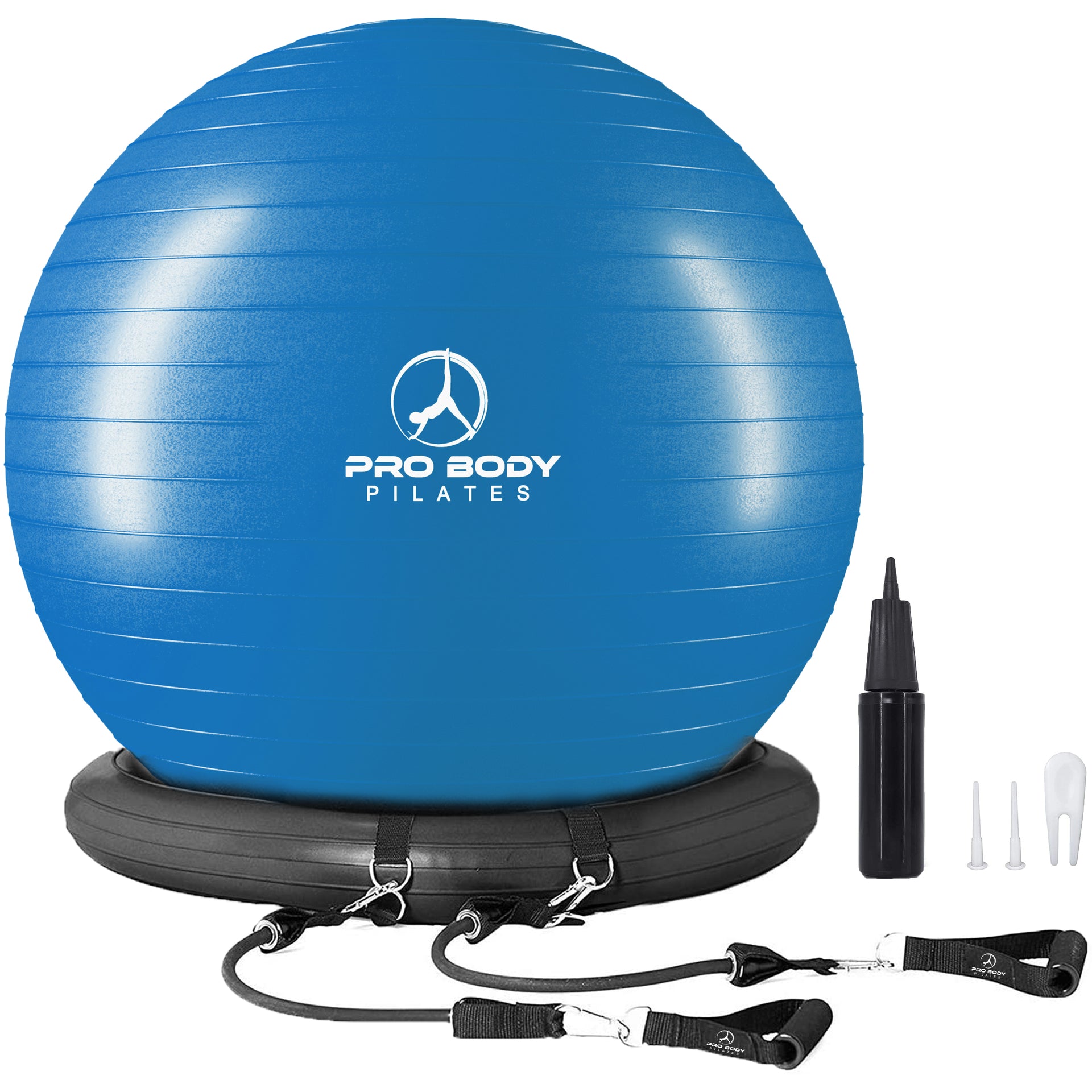 Exercise Ball Chair with Base Bands Blue with Bands 65 cm